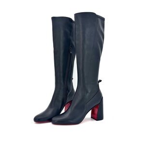 NEW Christian Louboutin Jane Botta 85mm Calf Leather Knee High Boots 42